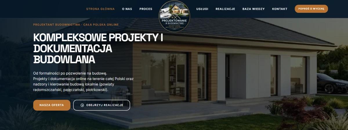 Projektant Budownictwa - realizacja strony biura projektowego